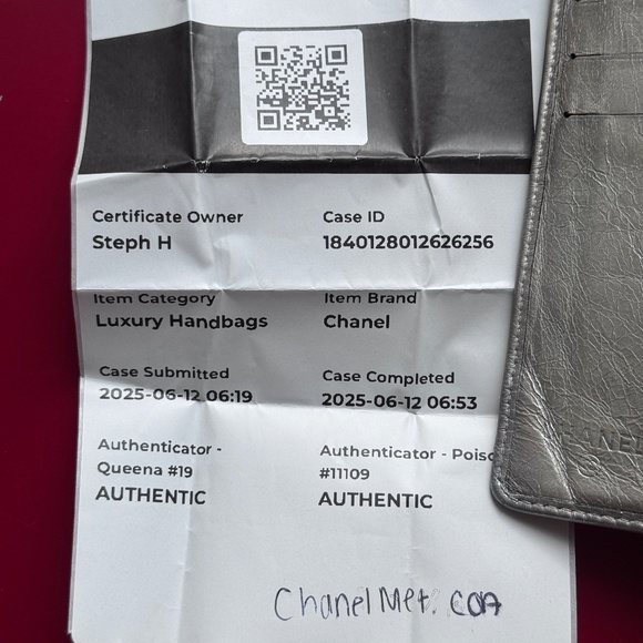 CHANEL Cambon Quilted Metallic Silver Long Bifold Wallet w/ COA in EUC - Picture 12 of 15